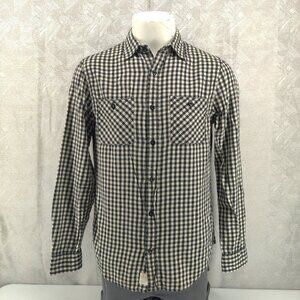 Denim & Supply Ralph Lauren Shirt Mens M Black Beige Flannel Gingham Check Plaid